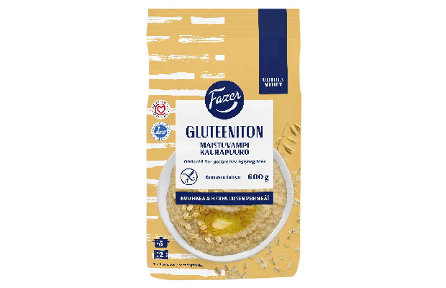 Fazer Gluteeniton Maistuvampi kaurapuuro 600 g 