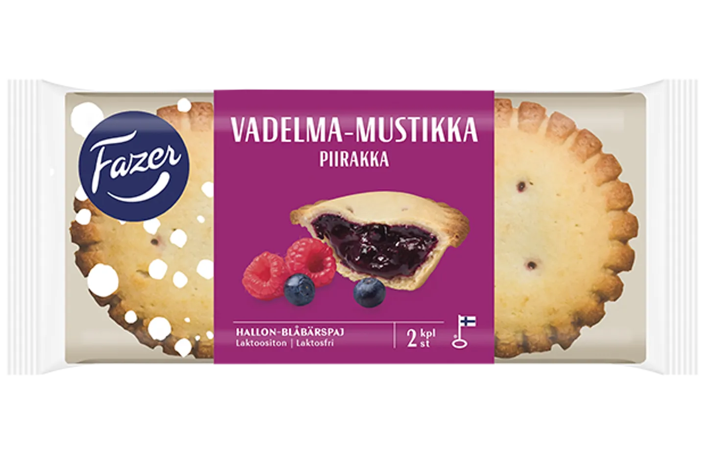 Fazer Vadelma-mustikkapiirakka 2kpl 140g 